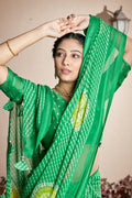 Fern Green Chiffon Saree