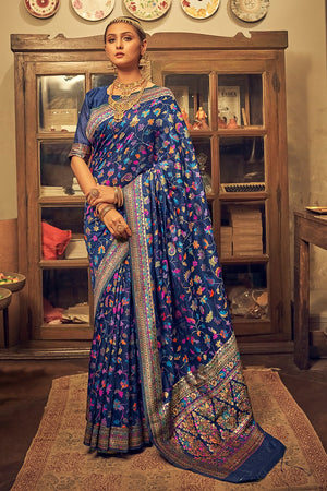 Buy Jaanvi Fashion Graphic Print Kalamkari Art Silk Multicolor Sarees  Online @ Best Price In India