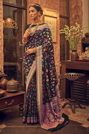 Buy Jaanvi Fashion Graphic Print Kalamkari Art Silk Multicolor Sarees  Online @ Best Price In India