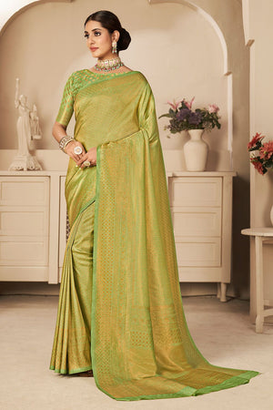 Lawn Green Kanjivaram Saree