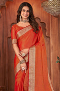 Smoky Orange Tussar Saree