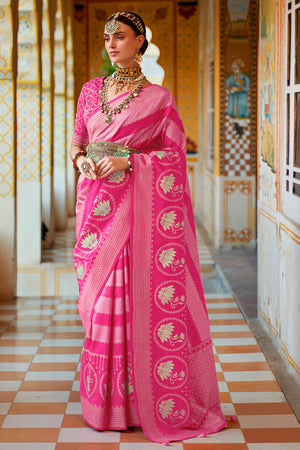 Rose Pink Banarasi Saree