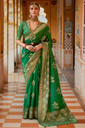 Emerald Green Banarasi Saree