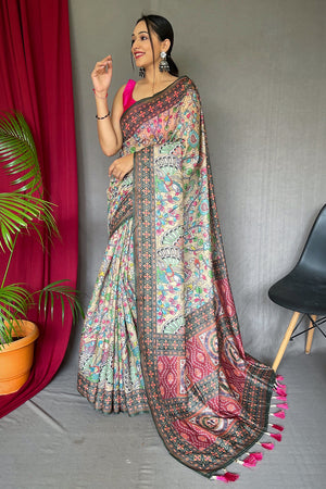 Multicolor Kalamkari Saree