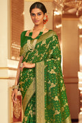 Emerald Green Chiffon Saree