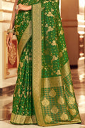 Emerald Green Chiffon Saree