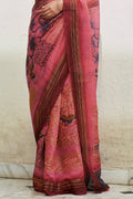 Light Pink Digital Print Saree