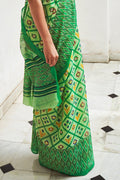 Parakeet Green Digital Print Saree