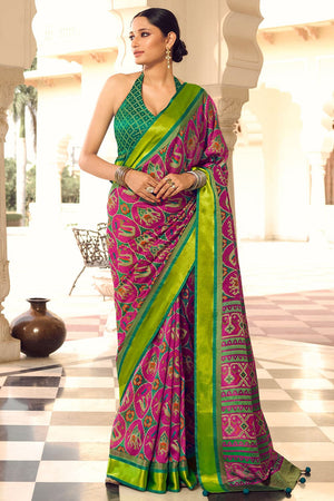 Dark Pink Patola Saree