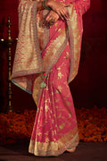 Thulian Pink Khadi Silk Saree