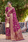 Mulberry Purple Banarasi Saree