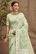 Mint Green Cotton Saree