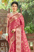 Thulian Pink Organza Saree