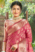 Thulian Pink Organza Saree