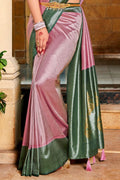 Pink And Green Kanjivaram Saree