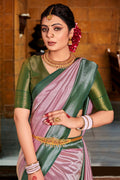 Pink And Green Kanjivaram Saree