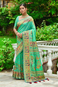 Emerald Green Banarasi saree