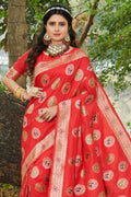 Burnt Orange Organza Saree