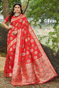 Burnt Orange Organza Saree