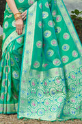 Teal Green Organza Saree