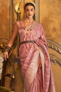 Rose Pink Satin Saree