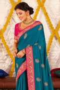 Cobalt Blue South Silk Saree