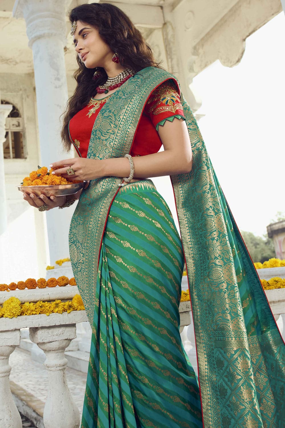 Buy Multicolour Banarasi Saree online-Karagiri