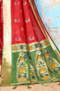 Imperial Red Printed Banarasi Saree