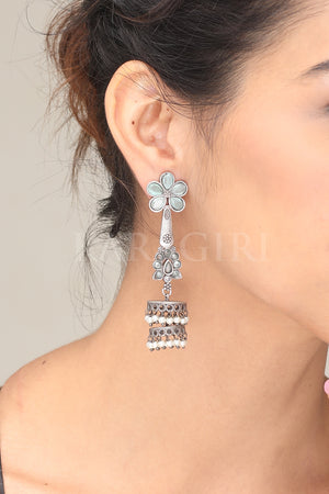 Grey Earrings for Grey Saree | FashionCrab.com