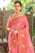 Thulian Pink Organza Saree