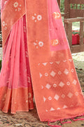 Thulian Pink Organza Saree