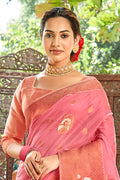 Thulian Pink Organza Saree