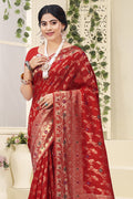 Rufous Red Cotton Saree