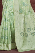 Pastel Green Cotton Saree