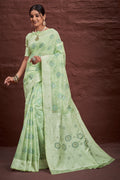 Pastel Green Cotton Saree