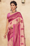 Salmon Pink Cotton saree