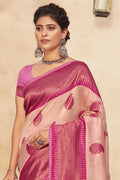 Salmon Pink Cotton saree