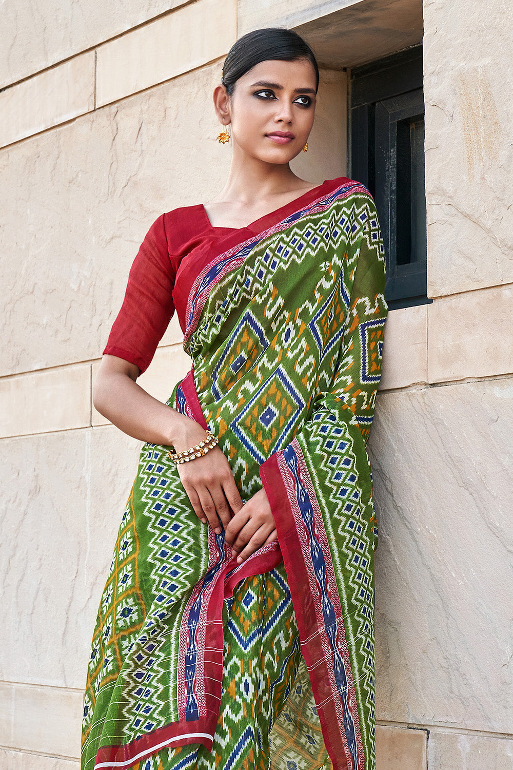 Buy Festival Wear Multi Color Digital Printed Cotton Mulmul Saree Online  From Surat Wholesale Shop.