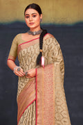 Buttermilk Beige Cotton Saree