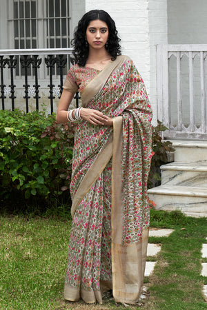 Multicolor Digital Print Saree