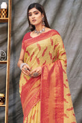 Tart Red Organza Saree