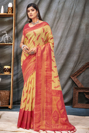 Tart Red Organza Saree