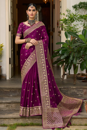 Boysenberry Purple South Silk Sarees