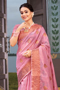 Brink Pink Organza saree