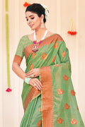 Tea Green Organza Saree