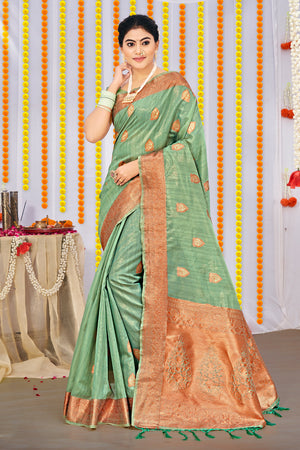 Tea Green Organza Saree