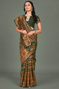 Pine Green Banarasi Saree