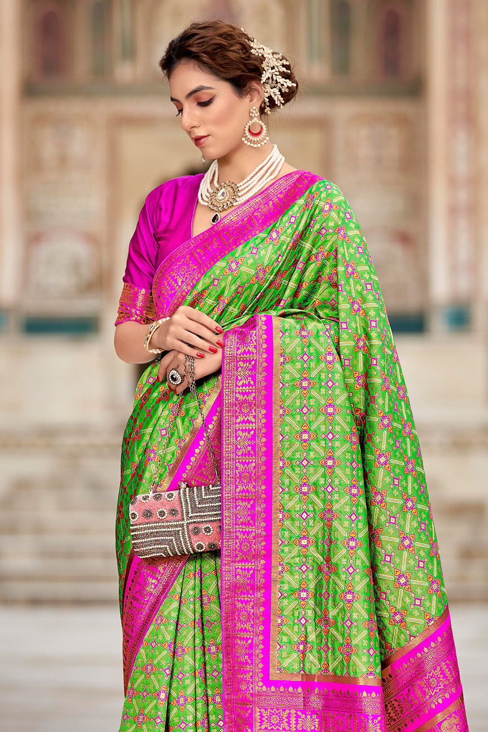 Bridal Collection Pure Rich Zari Work Light Green Silk Crepe Saree –  SHANGRILA DESIGNER