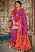 Pink And Red Patola Saree