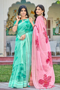 Lemonade Pink Organza Saree